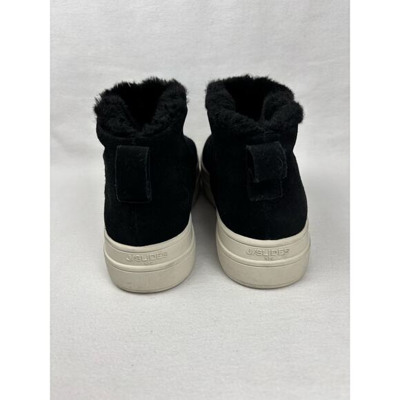 J/Slides Suede Nia women's pull on ankle boots black size 7 - Picture 2 of 9